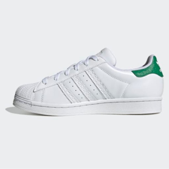 Adidas Superstar Originals Classic Shell-toe Cloud White Green Size 6 - Picture 6 of 15